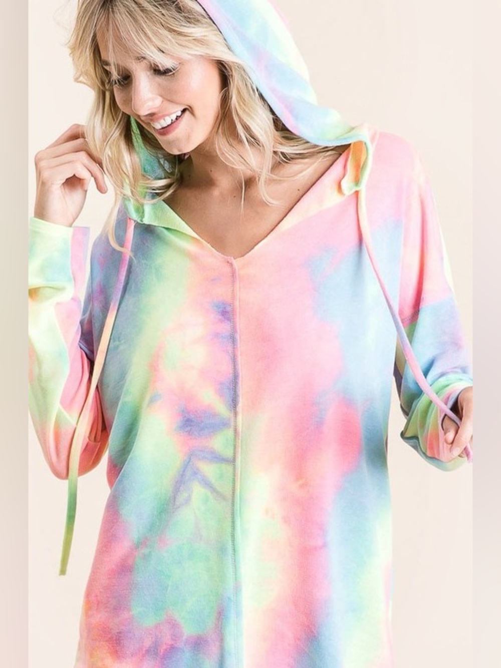 BiBi Tie Dye Terry Long Sleeve Hoodie - Picture 15 of 15
